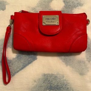nicole by Nicole Miller Coral Red crossbody/clutch